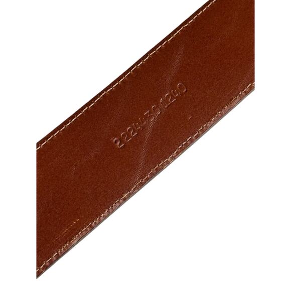 Polo Ralph Lauren Genuine Lizard Leather Belt Men Size 28 Brown Covered Buckle - Picture 14 of 14